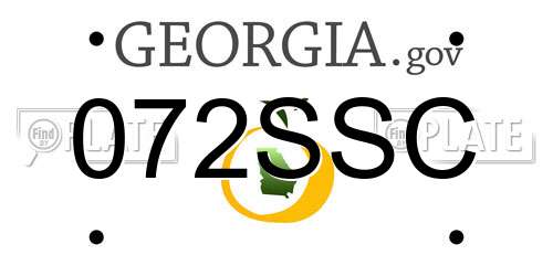 072SSC Georgia License Plate