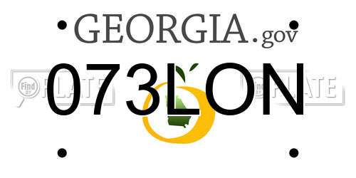 073LON Georgia License Plate