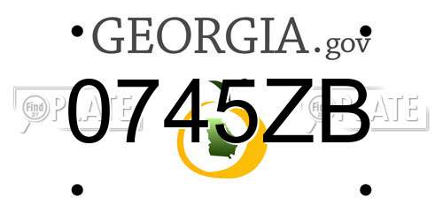0745ZB Georgia License Plate