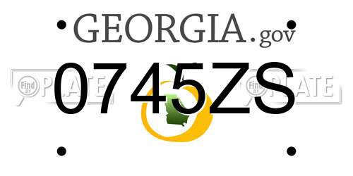 0745ZS Georgia License Plate