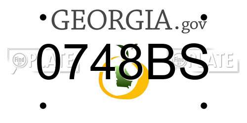 0748BS Georgia License Plate
