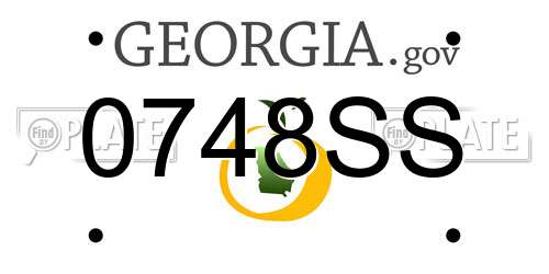 0748SS Georgia License Plate