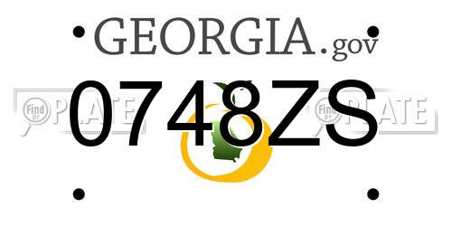0748ZS Georgia License Plate