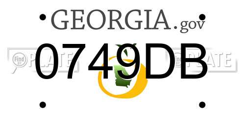 0749DB Georgia License Plate