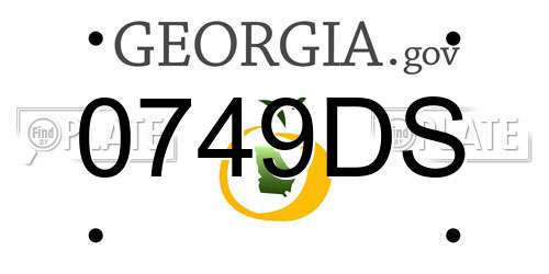0749DS Georgia License Plate
