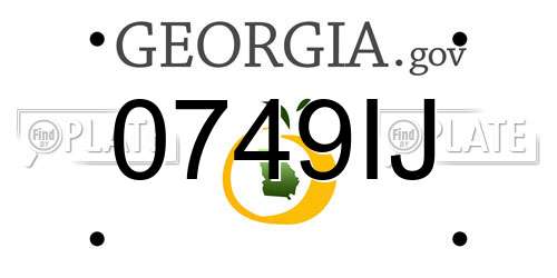 0749IJ Georgia License Plate