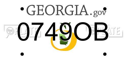 0749OB Georgia License Plate