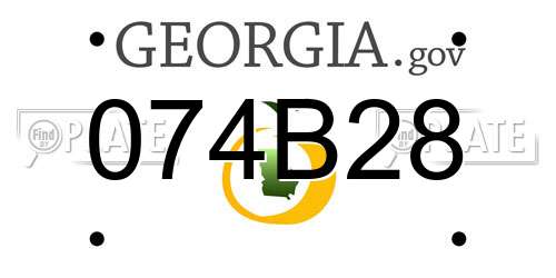 074B28 Georgia License Plate