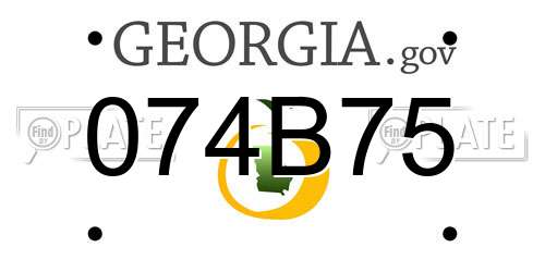 074B75 Georgia License Plate