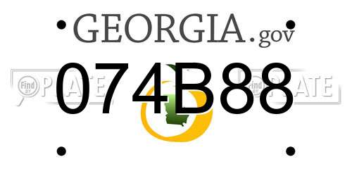 074B88 Georgia License Plate