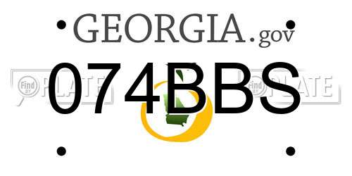 074BBS Georgia License Plate