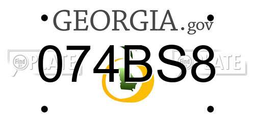 074BS8 Georgia License Plate