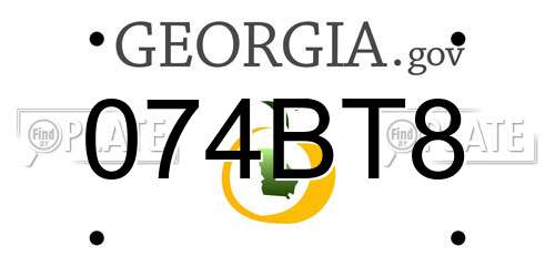 074BT8 Georgia License Plate