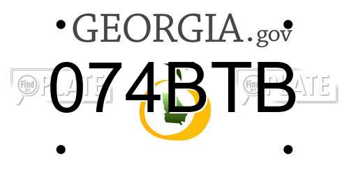 074BTB Georgia License Plate