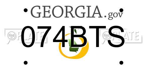 074BTS Georgia License Plate
