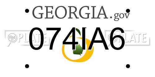 074IA6 Georgia License Plate