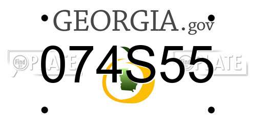 074S55 Georgia License Plate