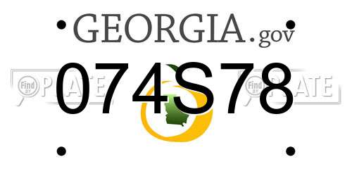 074S78 Georgia License Plate