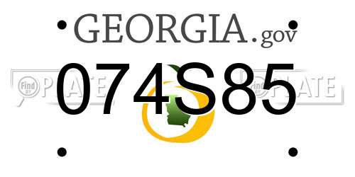 074S85 Georgia License Plate