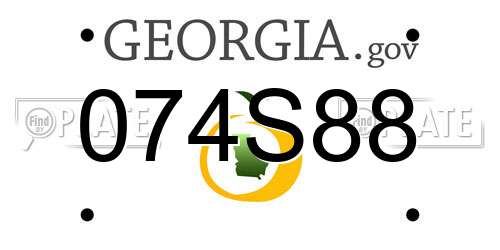 074S88 Georgia License Plate