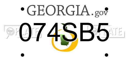 074SB5 Georgia License Plate