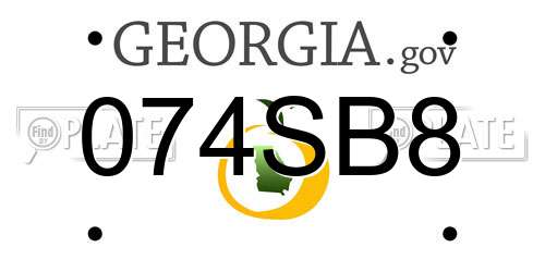 074SB8 Georgia License Plate
