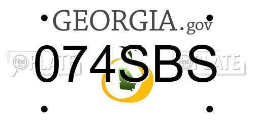 074SBS Georgia License Plate