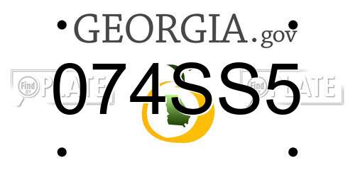 074SS5 Georgia License Plate