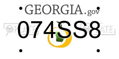 074SS8 Georgia License Plate