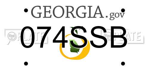 074SSB Georgia License Plate