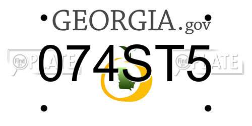 074ST5 Georgia License Plate