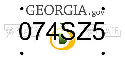074SZ5 Georgia License Plate