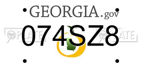 074SZ8 Georgia License Plate