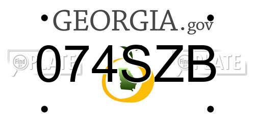 074SZB Georgia License Plate