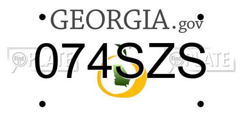 074SZS Georgia License Plate