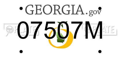 07507M Georgia License Plate