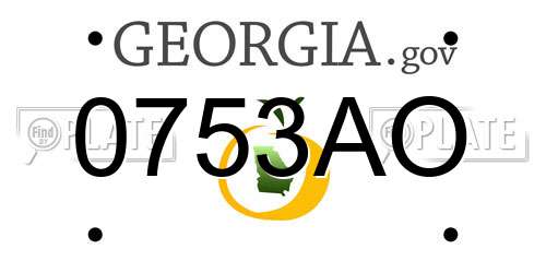 0753AO Georgia License Plate