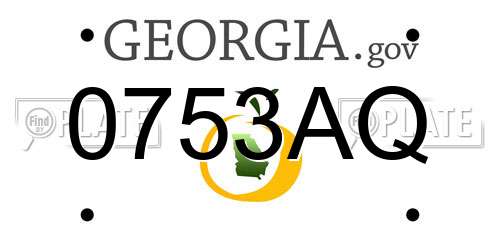 0753AQ Georgia License Plate