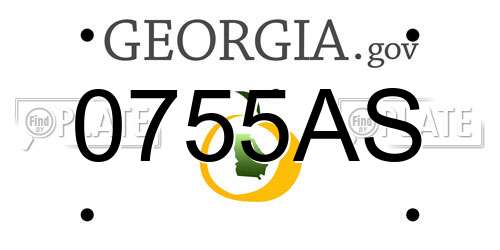 0755AS Georgia License Plate