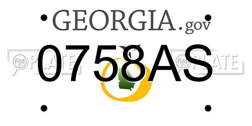 0758AS Georgia License Plate