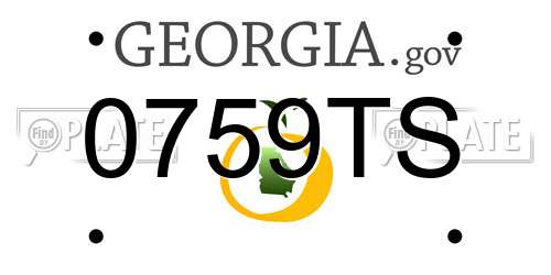 0759TS Georgia License Plate
