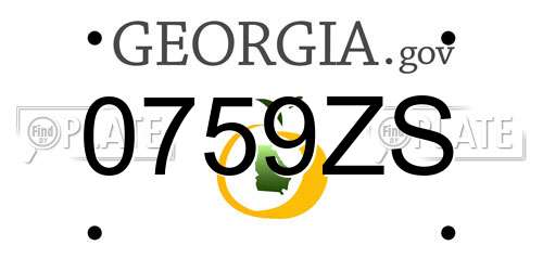 0759ZS Georgia License Plate