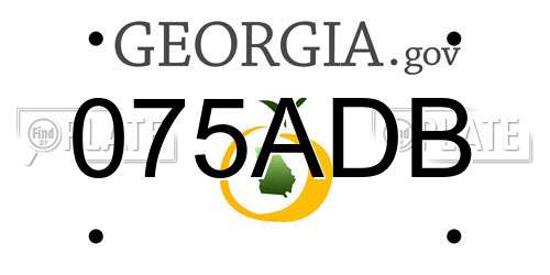 075ADB Georgia License Plate