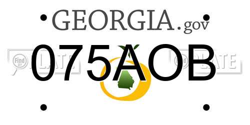 075AOB Georgia License Plate