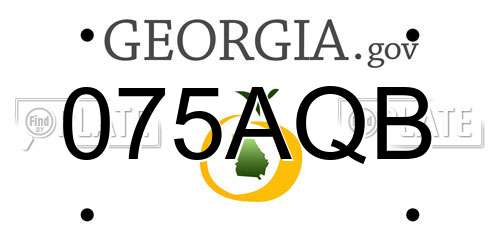 075AQB Georgia License Plate