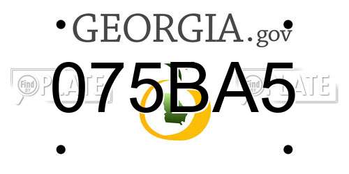 075BA5 Georgia License Plate