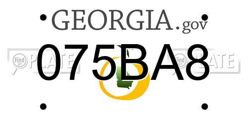 075BA8 Georgia License Plate