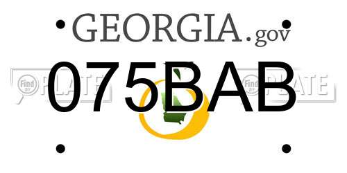075BAB Georgia License Plate