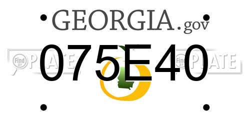 075E40 Georgia License Plate