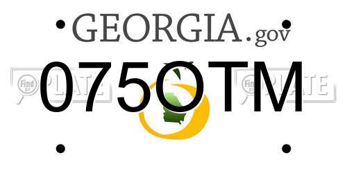 075OTM Georgia License Plate